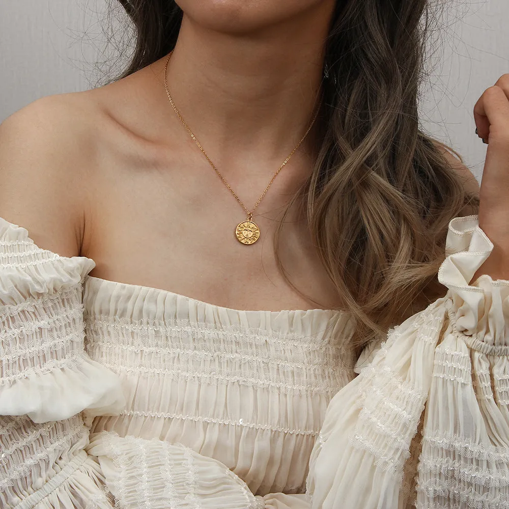 Soleil Gold Necklace – Ethically Sourced Stainless Steel with 18k Gold Plating, Hypoallergenic, Water and Sweat Resistant sold by Hensley London product image thumbnail 3