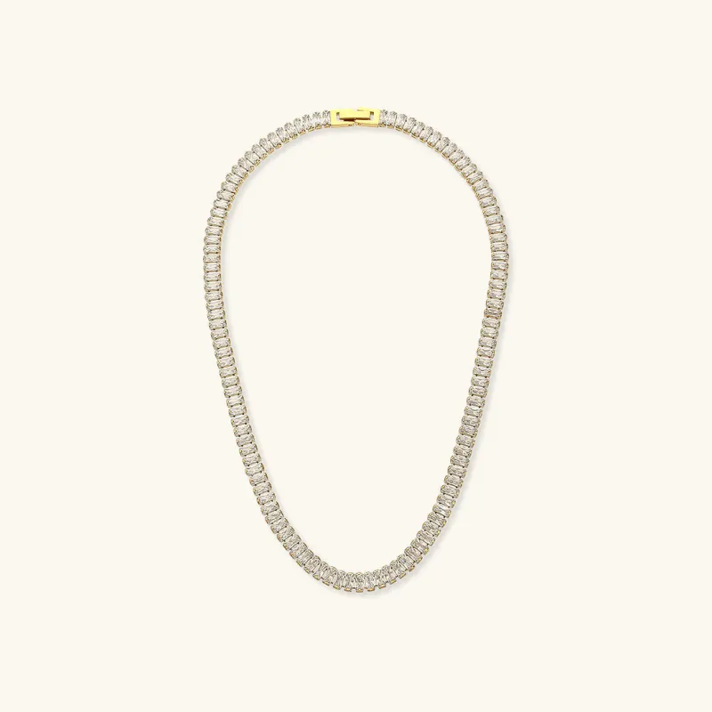 18K Gold Plated Zora Diamond Necklace with AAAAA Simulants – Hypoallergenic and Water Resistant sold by Hensley London