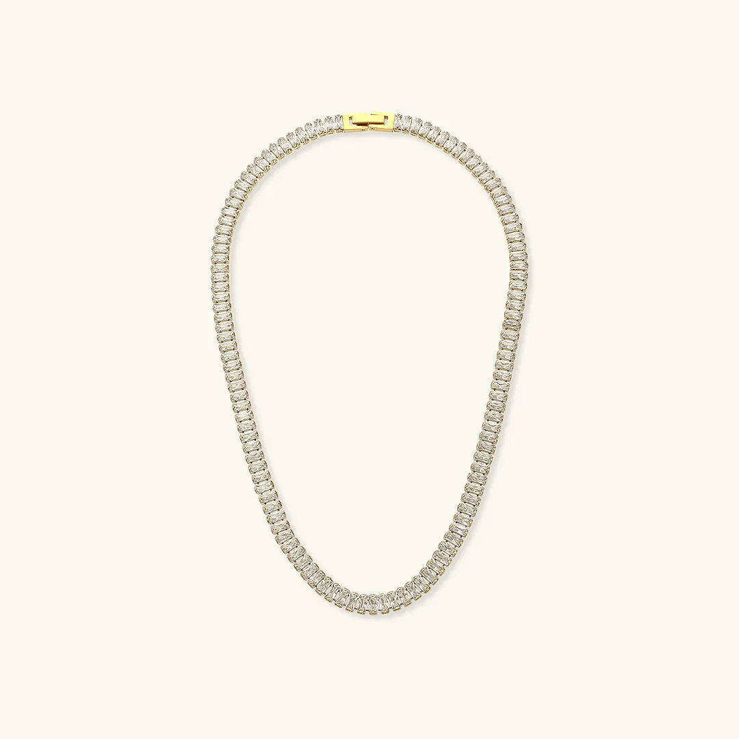 18K Gold Plated Zora Diamond Necklace with AAAAA Simulants – Hypoallergenic and Water Resistant sold by Hensley London