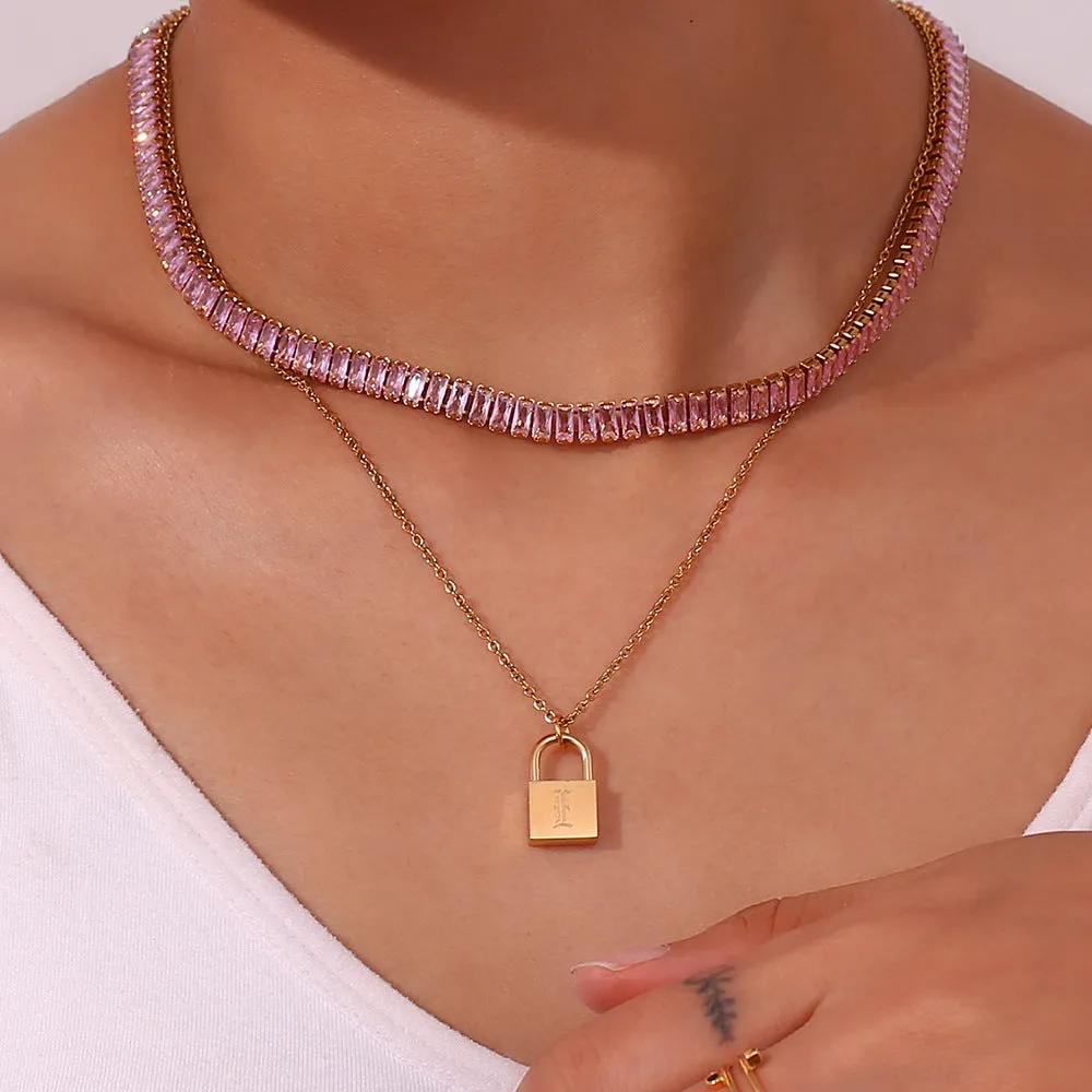 18K Gold Plated Zora Diamond Necklace with AAAAA Simulants – Hypoallergenic and Water Resistant sold by Hensley London product image thumbnail 3