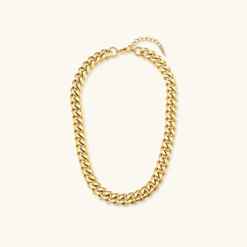 Chunky Chain Necklace in 18k Gold-Plated Stainless Steel – Hypoallergenic and Water Resistant sold by Hensley London