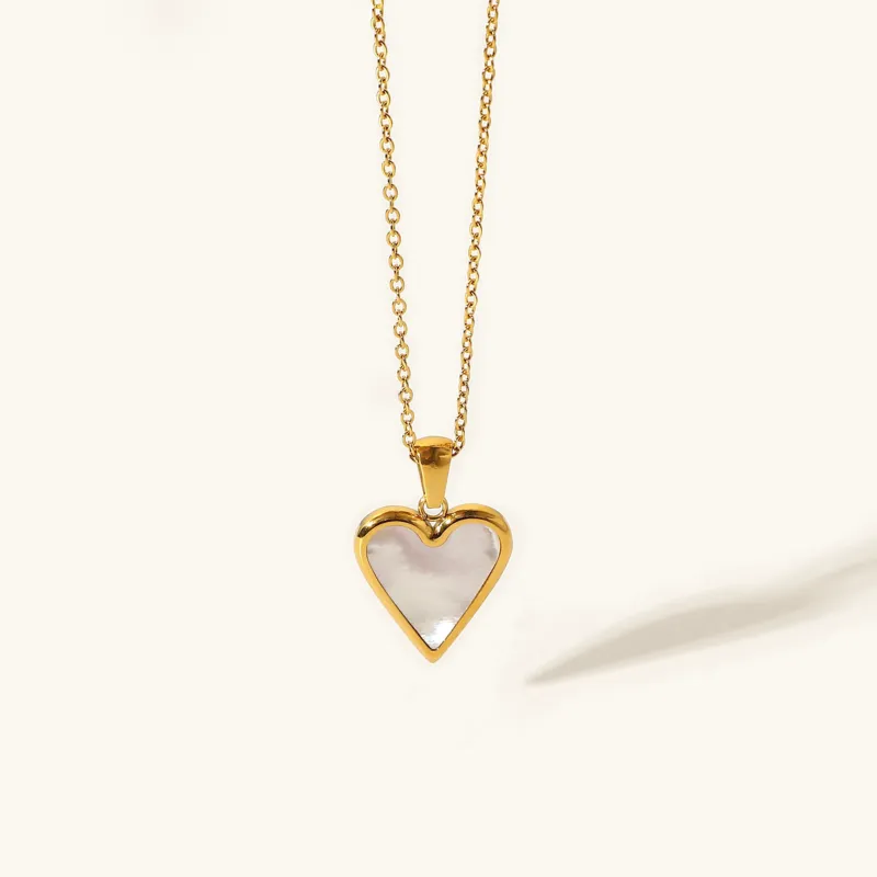 Elegant Gold Heart Pendant Necklace – Waterproof, Hypoallergenic Jewelry for Women, 18-Inch Adjustable Chain sold by Hensley London