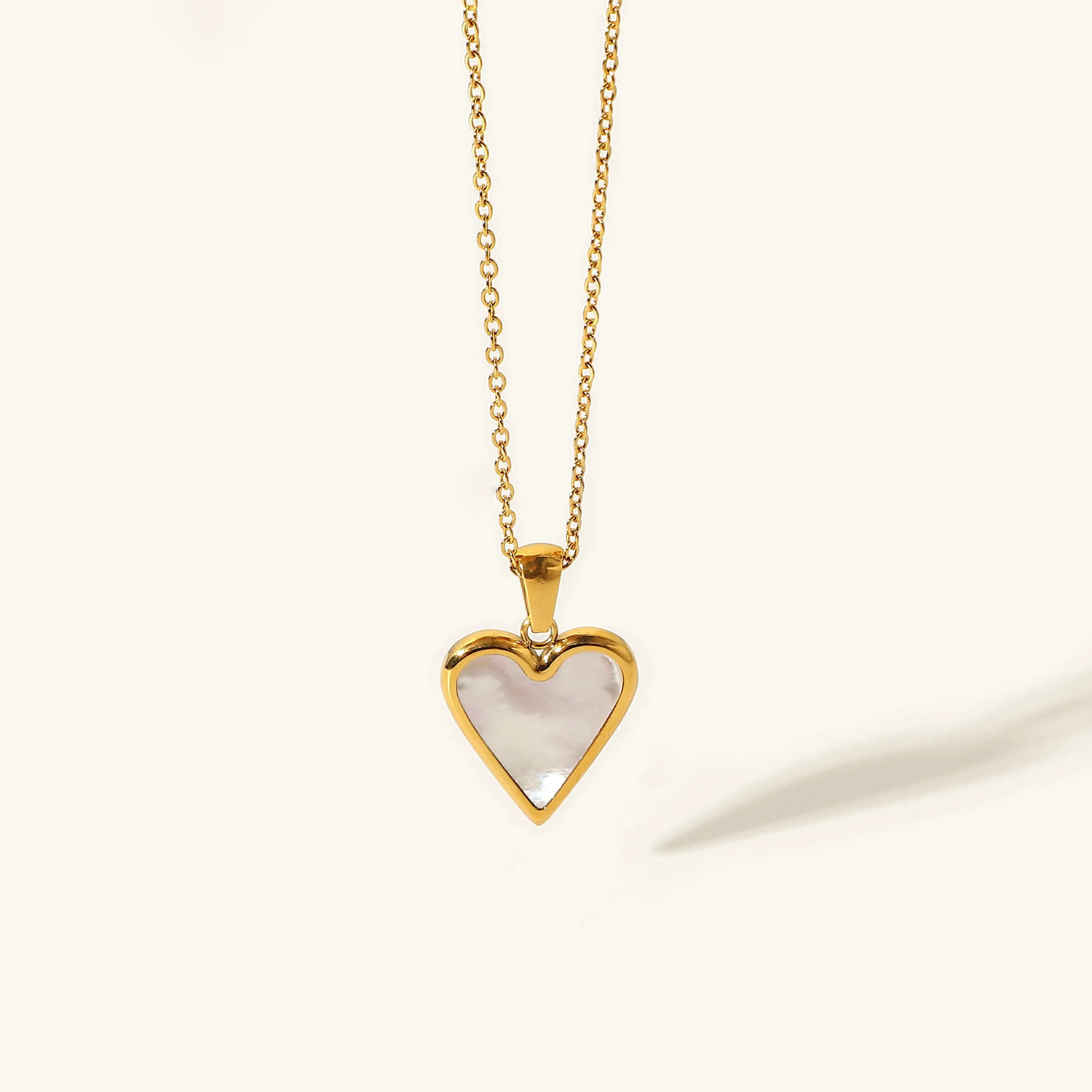 Elegant Gold Heart Pendant Necklace – Waterproof, Hypoallergenic Jewelry for Women, 18-Inch Adjustable Chain sold by Hensley London