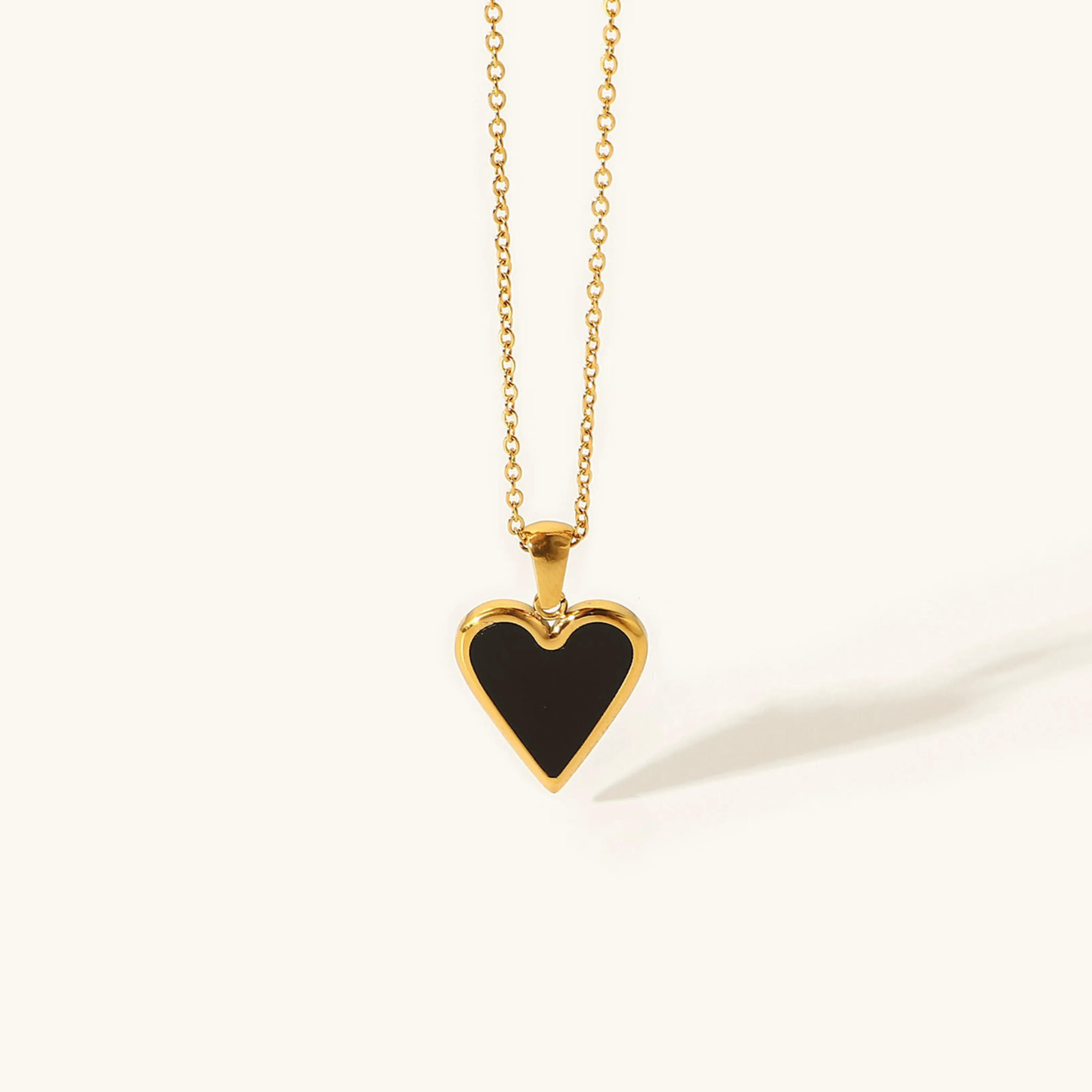 Elegant Gold Heart Pendant Necklace – Waterproof, Hypoallergenic Jewelry for Women, 18-Inch Adjustable Chain sold by Hensley London product image thumbnail 4