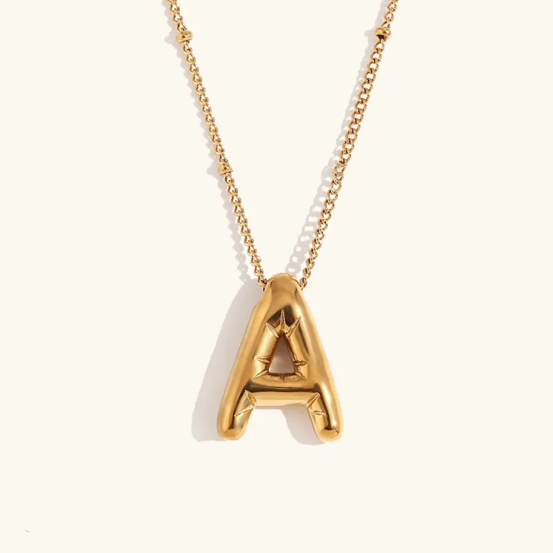 Personalized Gold Initial Necklace - 18k Gold-Plated Pendant, Hypoallergenic Design, 18-Inch Chain sold by Hensley London