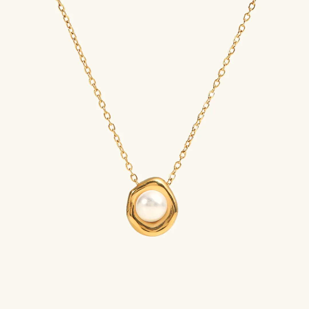 Elegant Freshwater Pearl Necklace with 18k Gold Plating – Hypoallergenic and Waterproof for Women sold by Hensley London