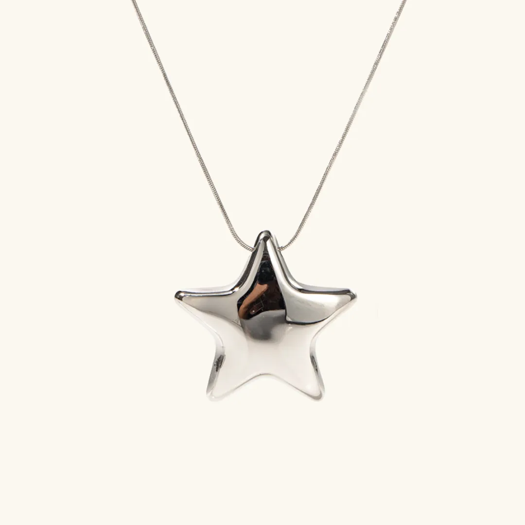 Gold Star Pendant Necklace for Women – Hypoallergenic Stainless Steel with 18K Gold Plating, Adjustable 16-Inch Chain sold by Hensley London product image thumbnail 4