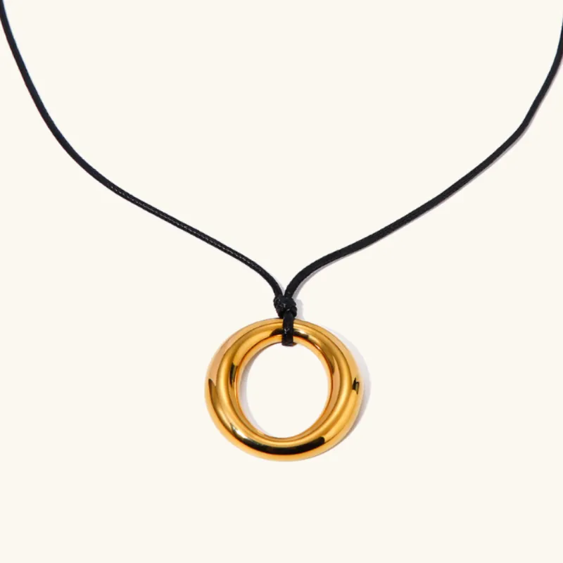 Elegant Gold Necklace for Women – Minimalist 18k Stainless Steel-Plated Pendant, 19-Inch Rope Chain sold by Hensley London