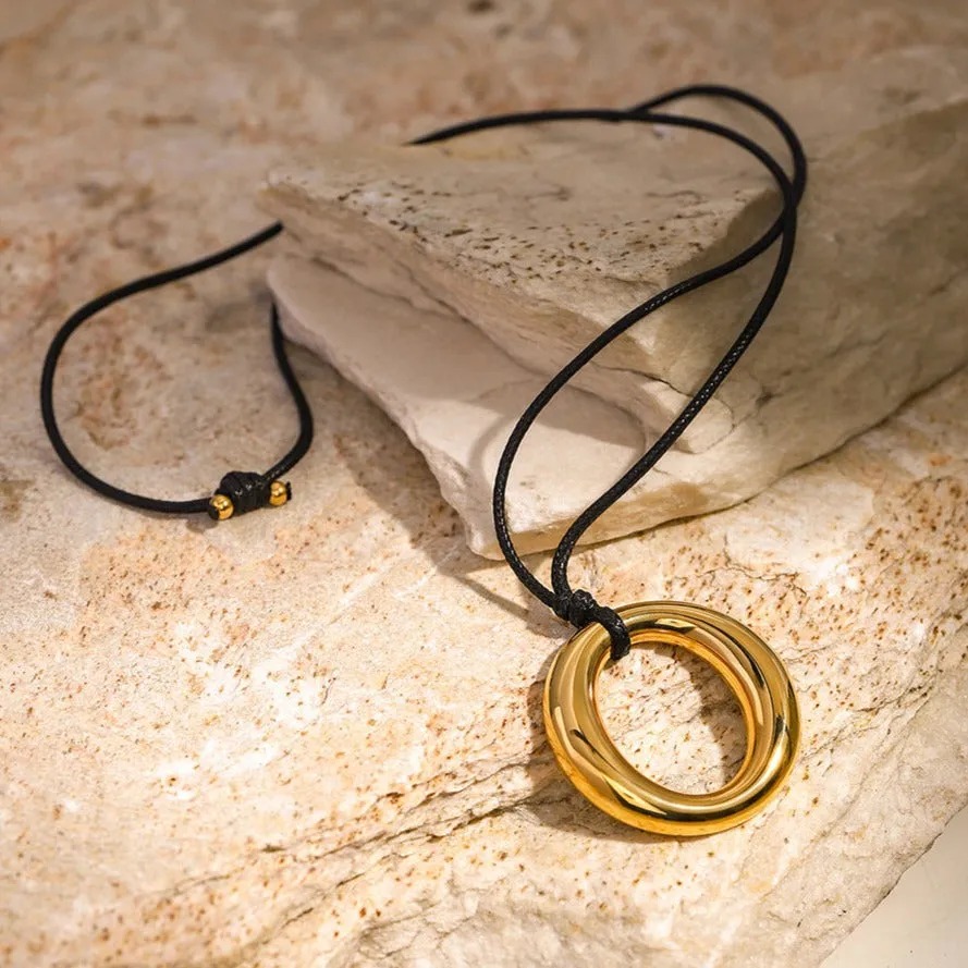 Elegant Gold Necklace for Women – Minimalist 18k Stainless Steel-Plated Pendant, 19-Inch Rope Chain sold by Hensley London product image thumbnail 2