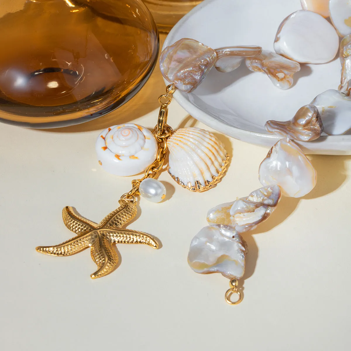 Ocean-Inspired Necklace with Gold Charms – Waterproof and Hypoallergenic Seafarer Design sold by Hensley London product image thumbnail 4