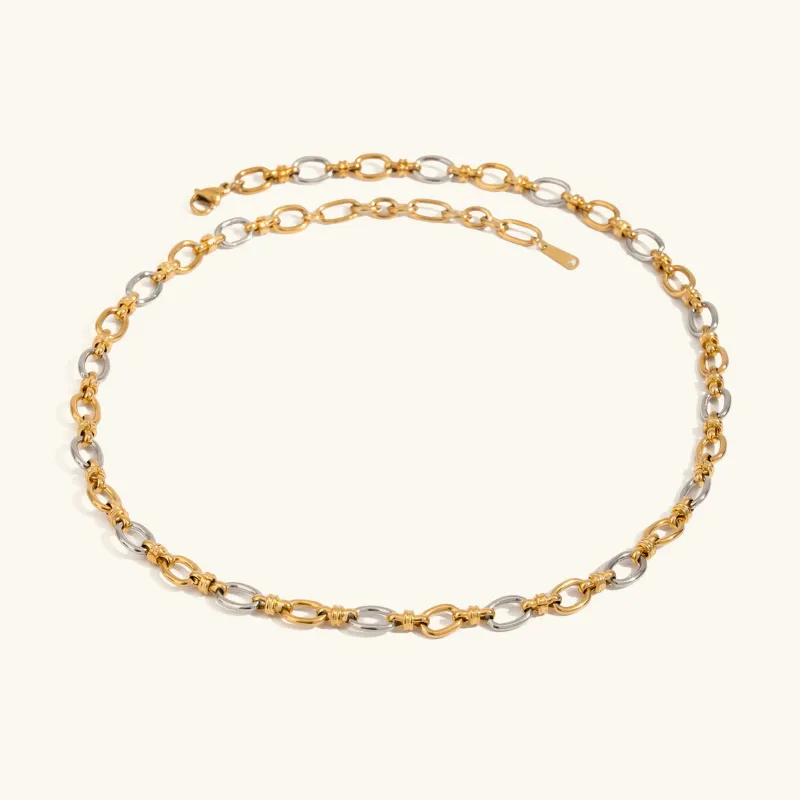 Two-Tone Gold Necklace for Everyday Wear – Waterproof and Hypoallergenic Jewelry sold by Hensley London