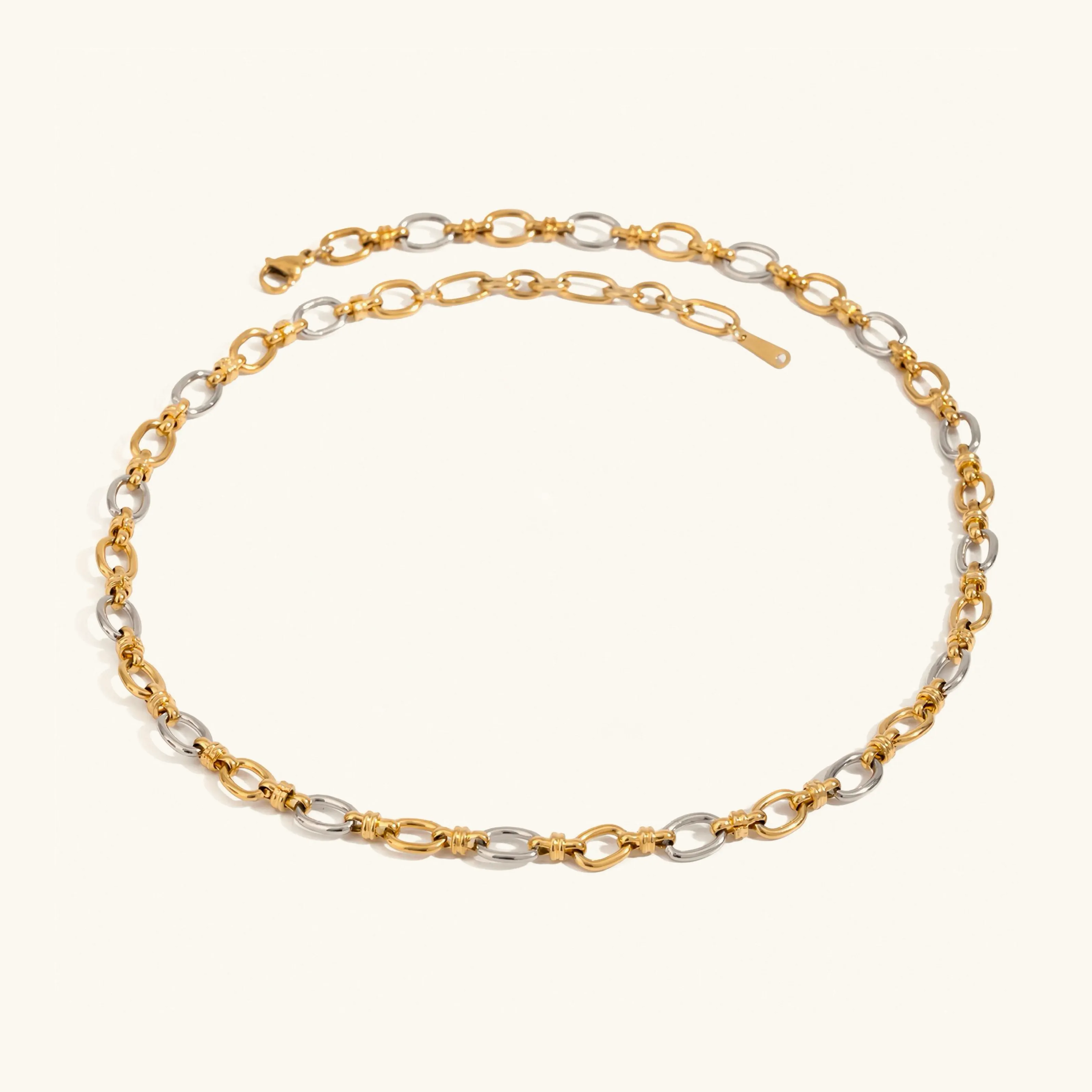 Two-Tone Gold Necklace for Everyday Wear – Waterproof and Hypoallergenic Jewelry sold by Hensley London