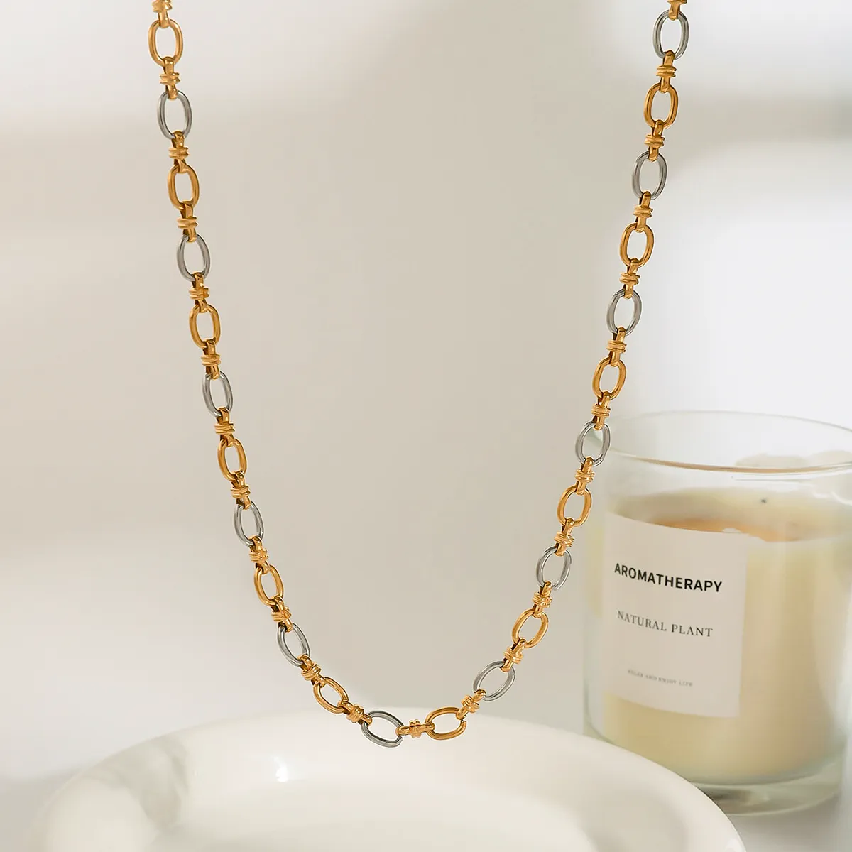 Two-Tone Gold Necklace for Everyday Wear – Waterproof and Hypoallergenic Jewelry sold by Hensley London product image thumbnail 4