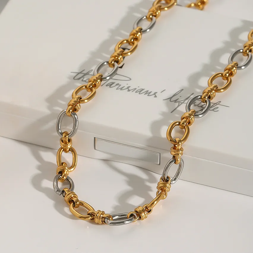 Two-Tone Gold Necklace for Everyday Wear – Waterproof and Hypoallergenic Jewelry sold by Hensley London product image thumbnail 3