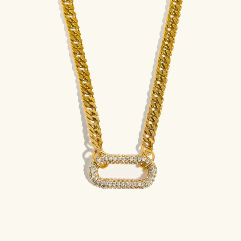 Chunky Diamond Accent Choker Necklace – Waterproof and Hypoallergenic Gold-Plated Design sold by Hensley London