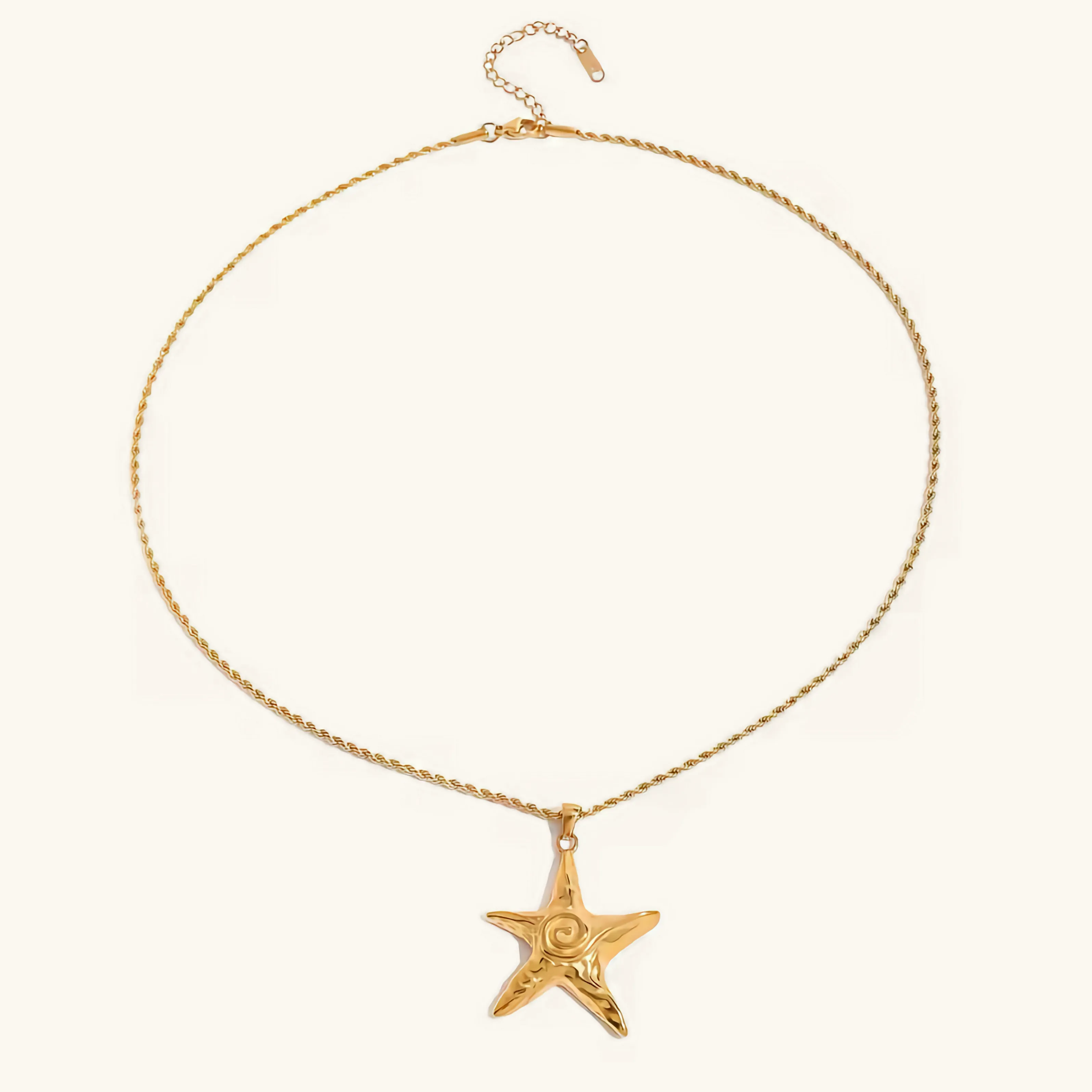 Gold Starfish Necklace for Women – Elegant 18k Gold Plated Pendant on Waterproof Chain, Hypoallergenic and Lightweight sold by Hensley London