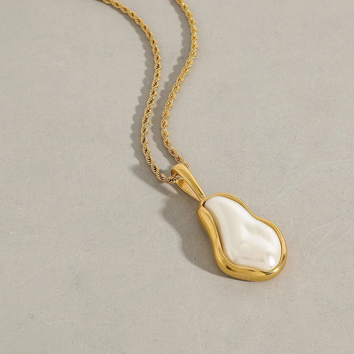 Freshwater Pearl Necklace for Women in Gold Setting – Waterproof, Hypoallergenic, 19-Inch Length, Elegant Coastal Jewelry sold by Hensley London product image thumbnail 3