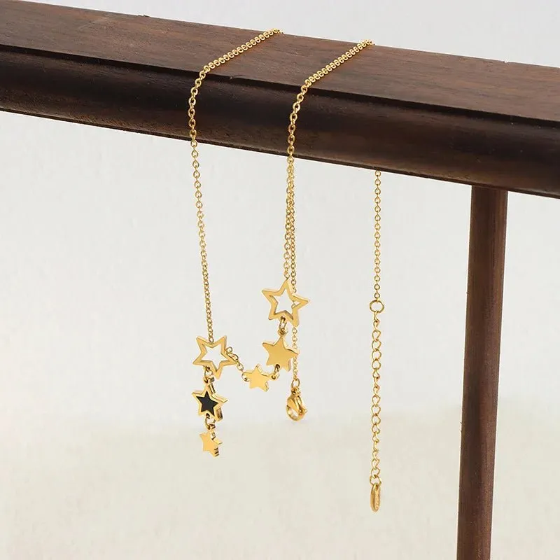 Shooting Star Gold Necklace with Dangling Stars – Elegant Gold Chain Jewelry for Women sold by Hensley London product image thumbnail 5