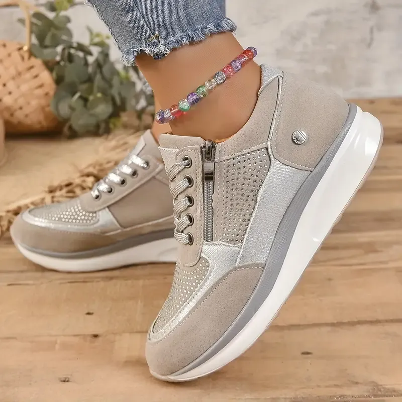 Stylish Orthopaedic Sneakers for Women – Comfortable Casual Footwear in Gray, Beige, and Black sold by Hensley London