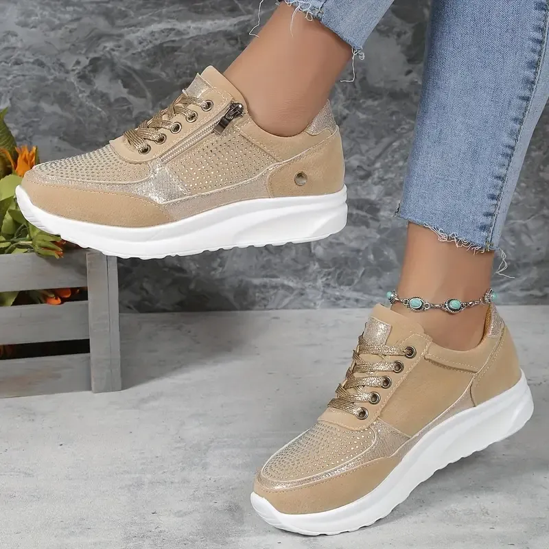 Stylish Orthopaedic Sneakers for Women – Comfortable Casual Footwear in Gray, Beige, and Black sold by Hensley London product image thumbnail 3