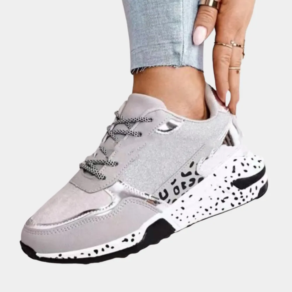 Women's Slip On Sneakers with Suede and Glitter – Chunky Sole for Casual Everyday Style sold by Hensley London product image thumbnail 2