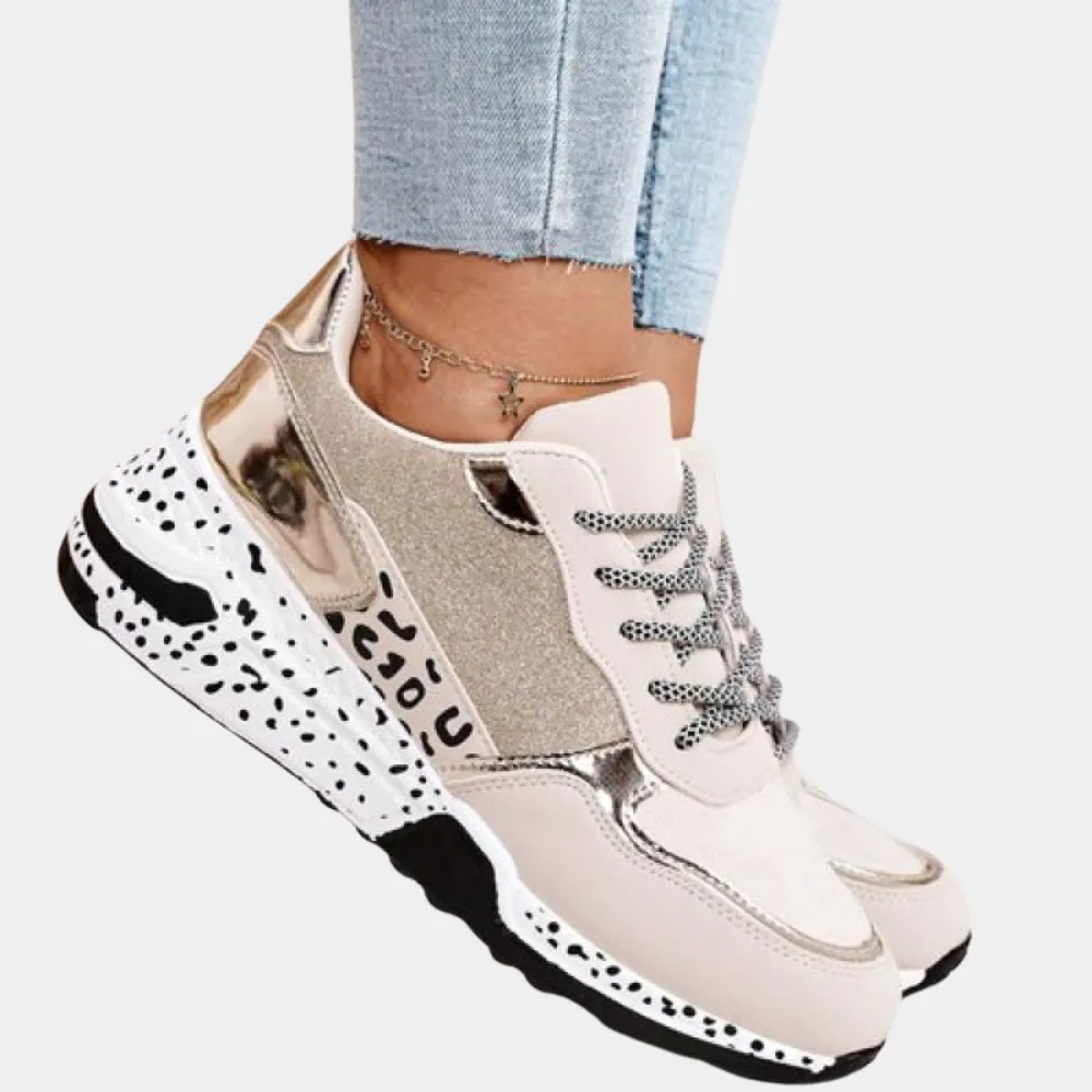 Women's Slip On Sneakers with Suede and Glitter – Chunky Sole for Casual Everyday Style sold by Hensley London
