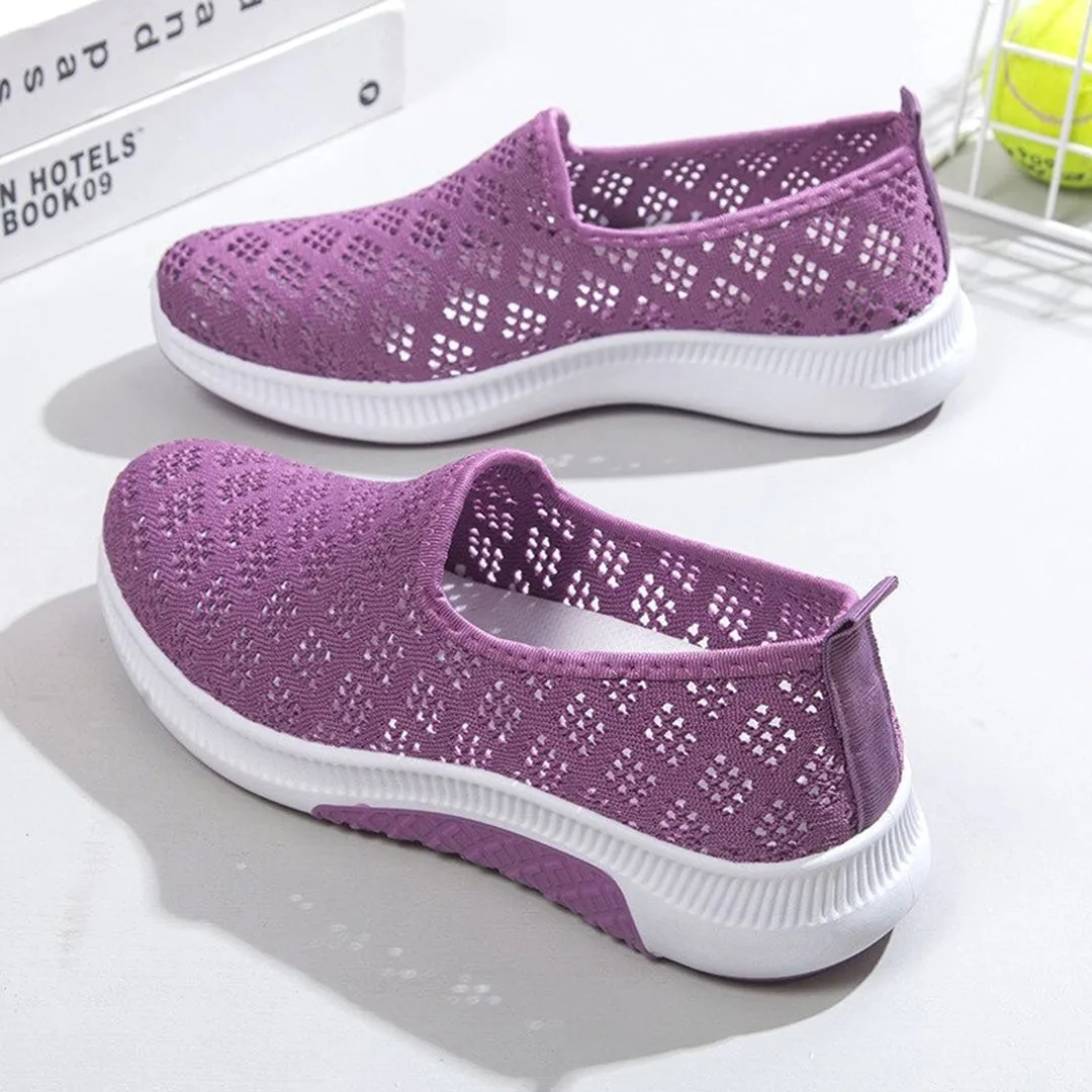 Women's Slip-On Shoes, Breathable Knit Upper, Lightweight Rubber Sole – Casual Comfort for Everyday Wear sold by Hensley London product image thumbnail 5