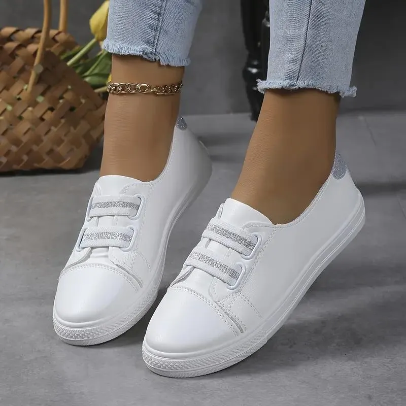 Women's Slip-On Sneakers with Elastic Band and Rounded Toe – Comfortable Rubber Sole for Everyday Wear sold by Hensley London product image thumbnail 2