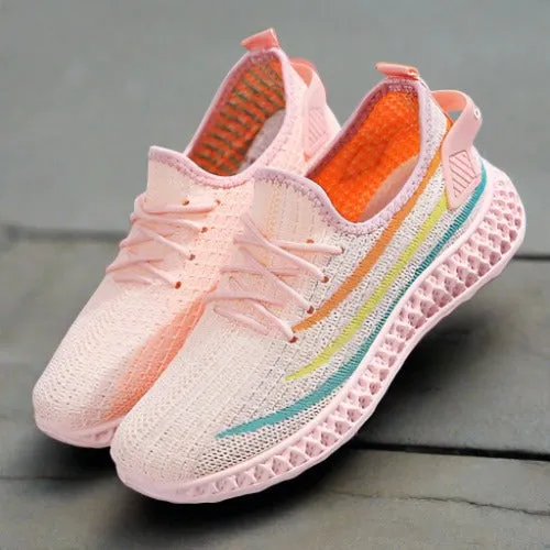 Women's Breathable Knitted Sneakers with Cushioned Sole – Lace-Up Casual Footwear sold by Hensley London product image thumbnail 3