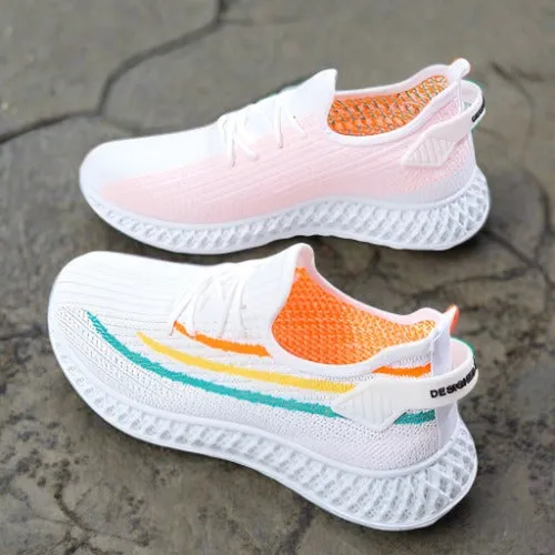 Women's Breathable Knitted Sneakers with Cushioned Sole – Lace-Up Casual Footwear sold by Hensley London product image thumbnail 5