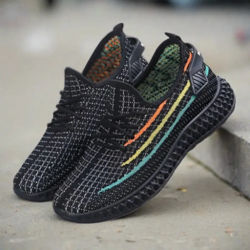 Women's Breathable Knitted Sneakers with Cushioned Sole – Lace-Up Casual Footwear sold by Hensley London