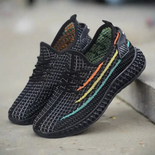 Women's Breathable Knitted Sneakers with Cushioned Sole – Lace-Up Casual Footwear sold by Hensley London