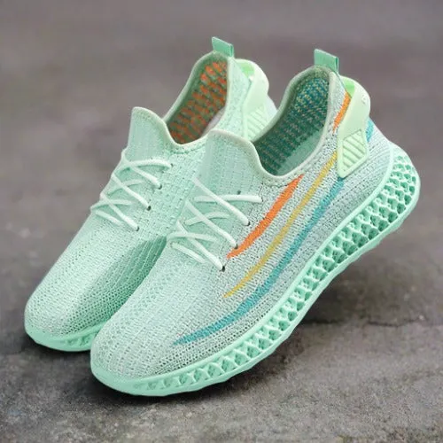 Women's Breathable Knitted Sneakers with Cushioned Sole – Lace-Up Casual Footwear sold by Hensley London product image thumbnail 2