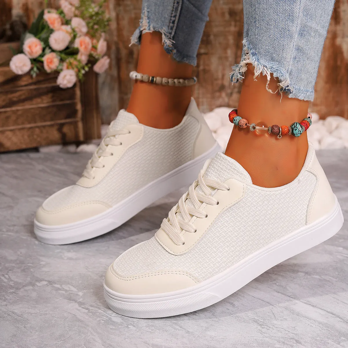 Women's Breathable Mesh Orthopedic Sneakers – Low Top Lace-Up Casual Shoes with Cushioned Sole sold by Hensley London product image thumbnail 2
