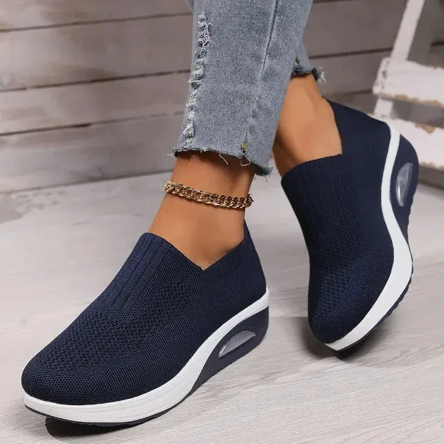 Women's Lightweight Slip-On Sneakers with Cushioned Sole and Breathable Mesh Design sold by Hensley London product image thumbnail 3