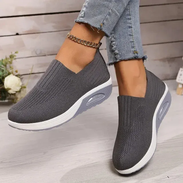 Women's Lightweight Slip-On Sneakers with Cushioned Sole and Breathable Mesh Design sold by Hensley London product image thumbnail 4