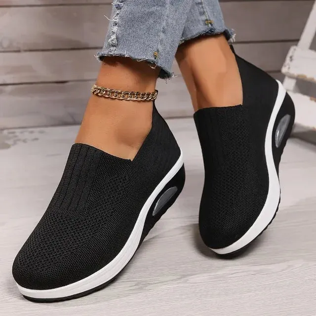 Women's Lightweight Slip-On Sneakers with Cushioned Sole and Breathable Mesh Design sold by Hensley London product image thumbnail 2