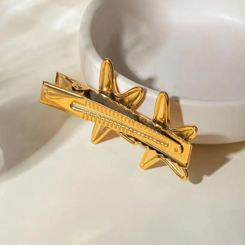 Tropical Starfish Gold Hair Clip – Hypoallergenic and Waterproof Accessory for Beachside Charm sold by Hensley London product image thumbnail 5