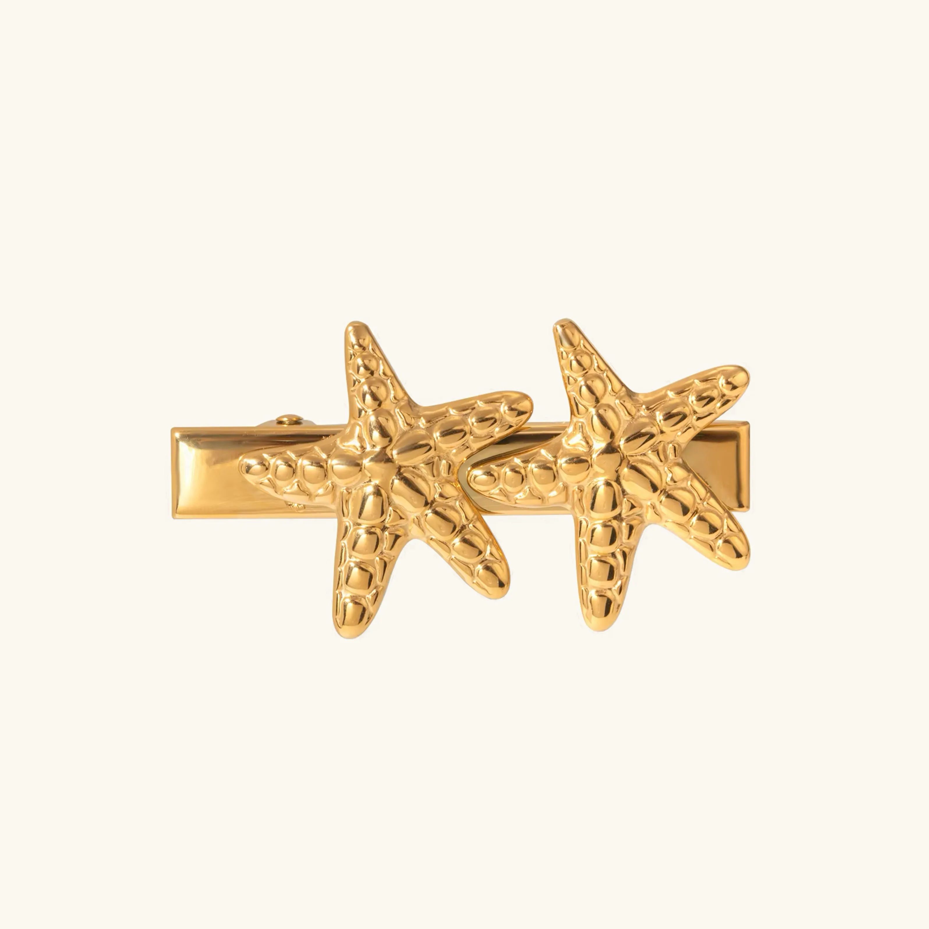 Tropical Starfish Gold Hair Clip – Hypoallergenic and Waterproof Accessory for Beachside Charm sold by Hensley London product image thumbnail 3