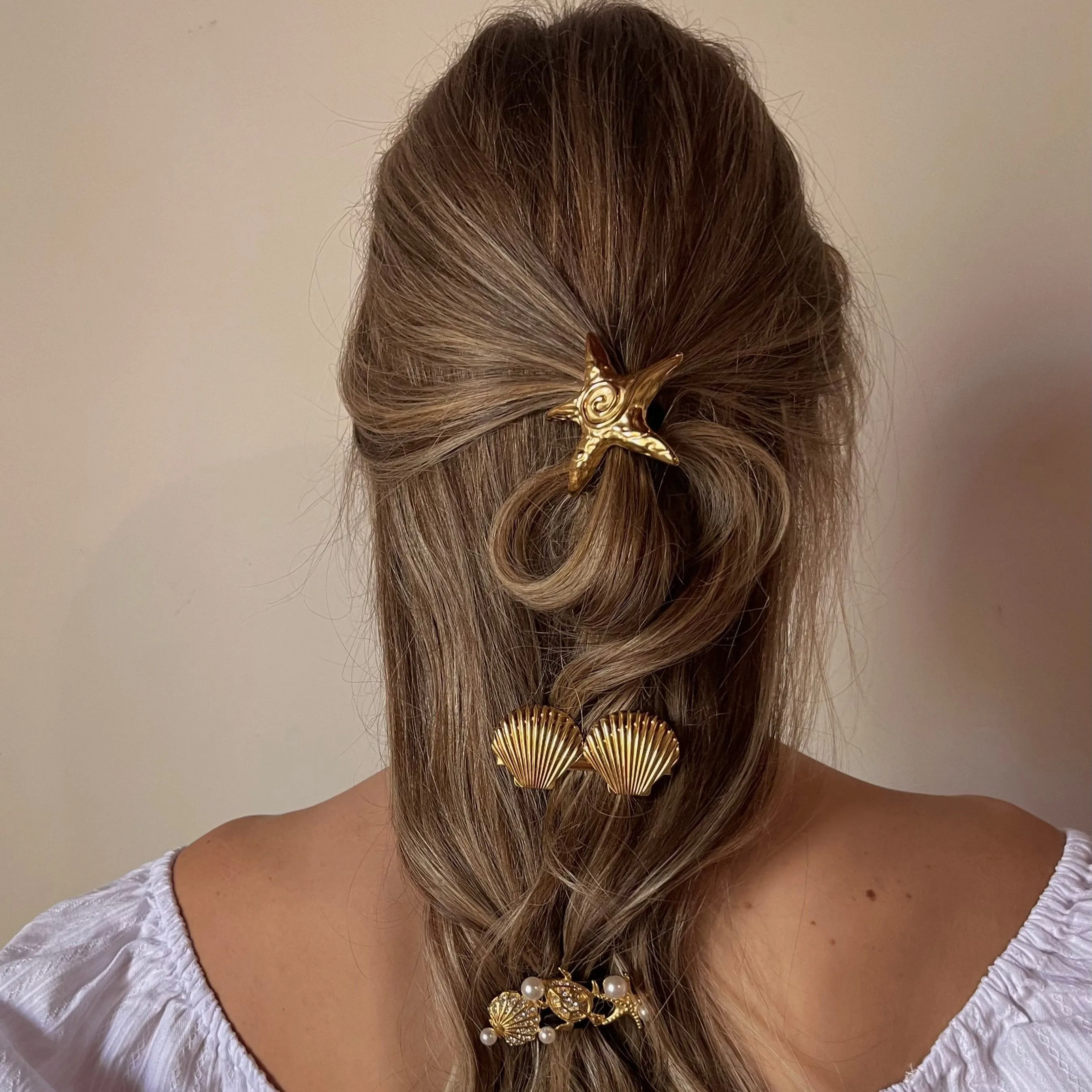 Laguna Gold Seashell Hair Clip – Waterproof, Hypoallergenic Hair Accessory sold by Hensley London product image thumbnail 3