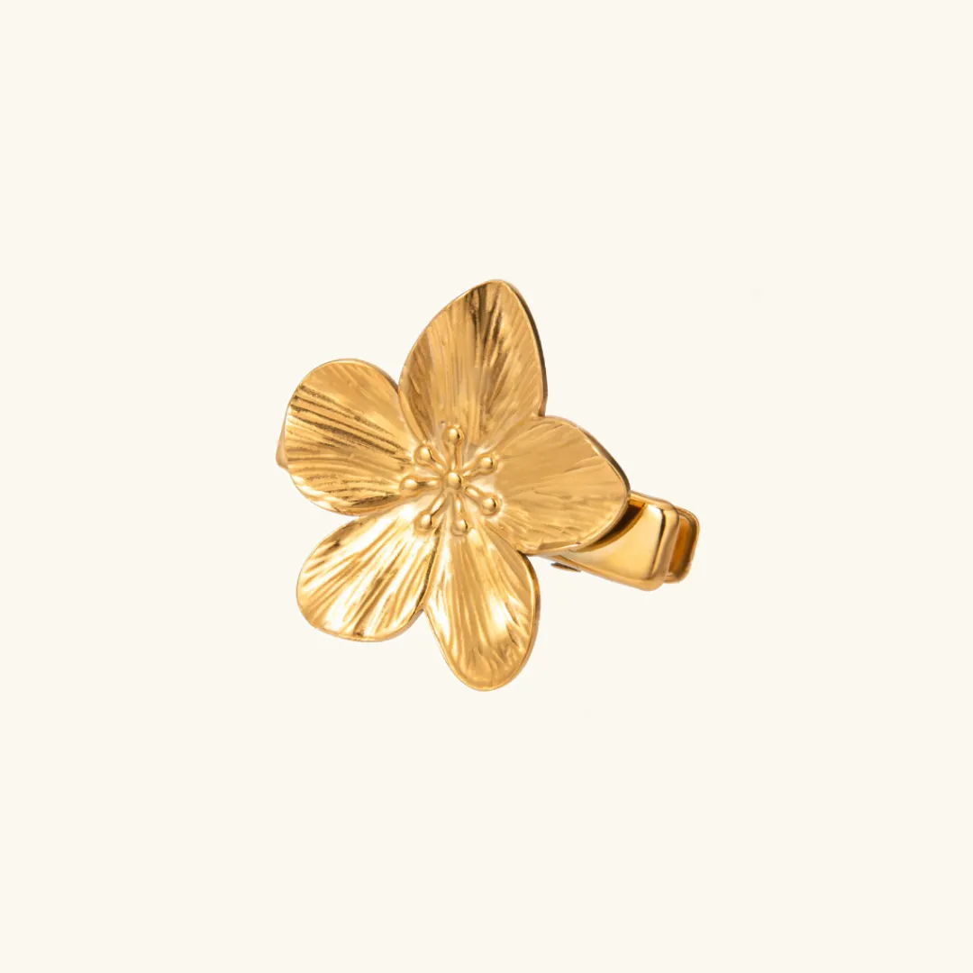 Elegant Gold Hair Clip with Sculpted Petal Design – Waterproof and Hypoallergenic sold by Hensley London product image thumbnail 2
