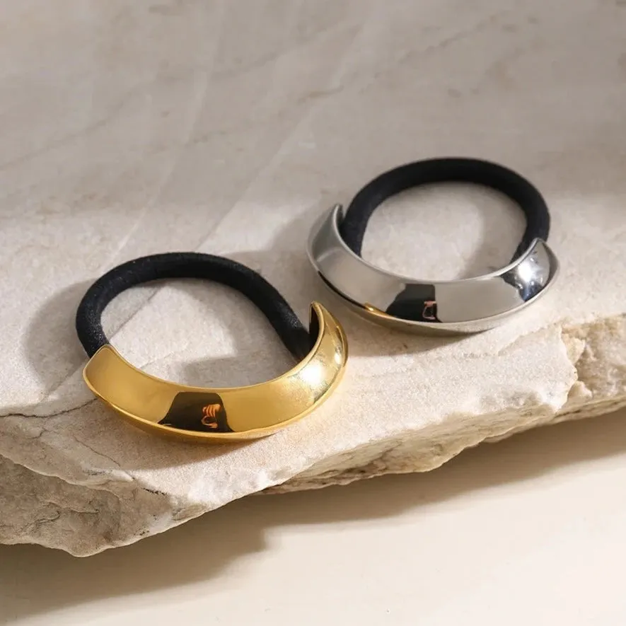 Petite Arch Pony Cuff – Waterproof and Hypoallergenic Hair Accessory in 18k Gold-Plated Stainless Steel sold by Hensley London