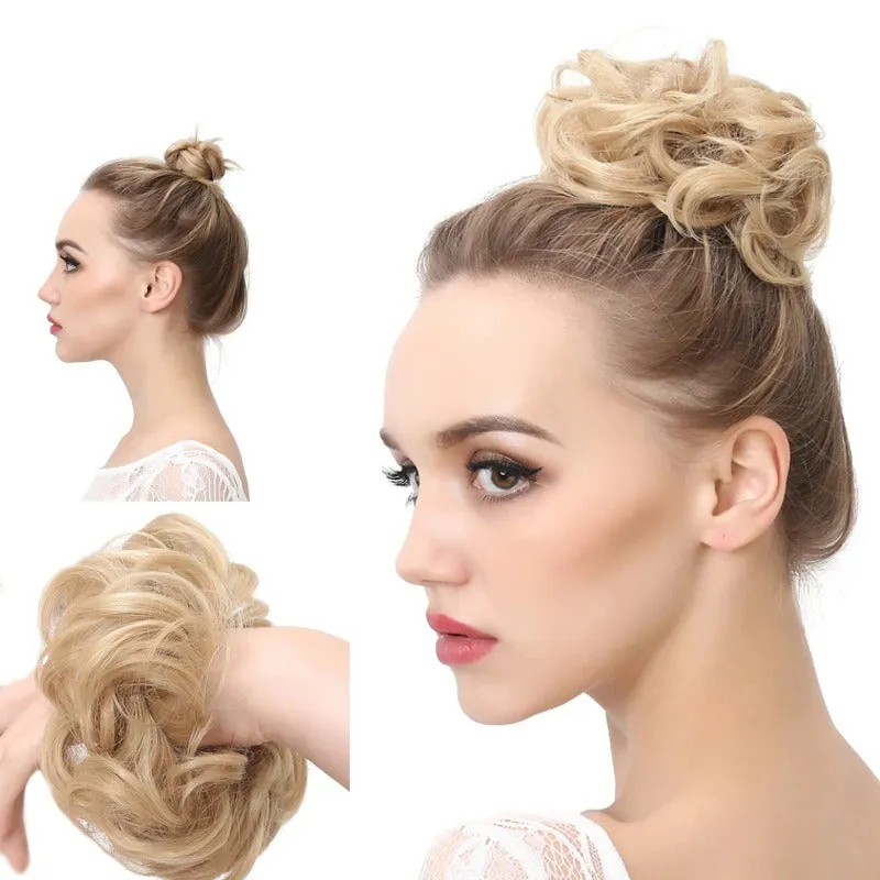 Messy Curly Hair Bun Scrunchy Extension – Lightweight High-Temperature Fiber Hair Accessory sold by Hensley London product image thumbnail 4