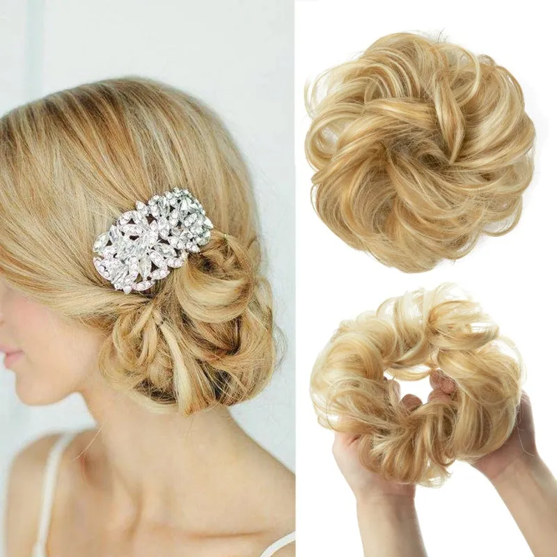 Messy Curly Hair Bun Scrunchy Extension – Lightweight High-Temperature Fiber Hair Accessory sold by Hensley London