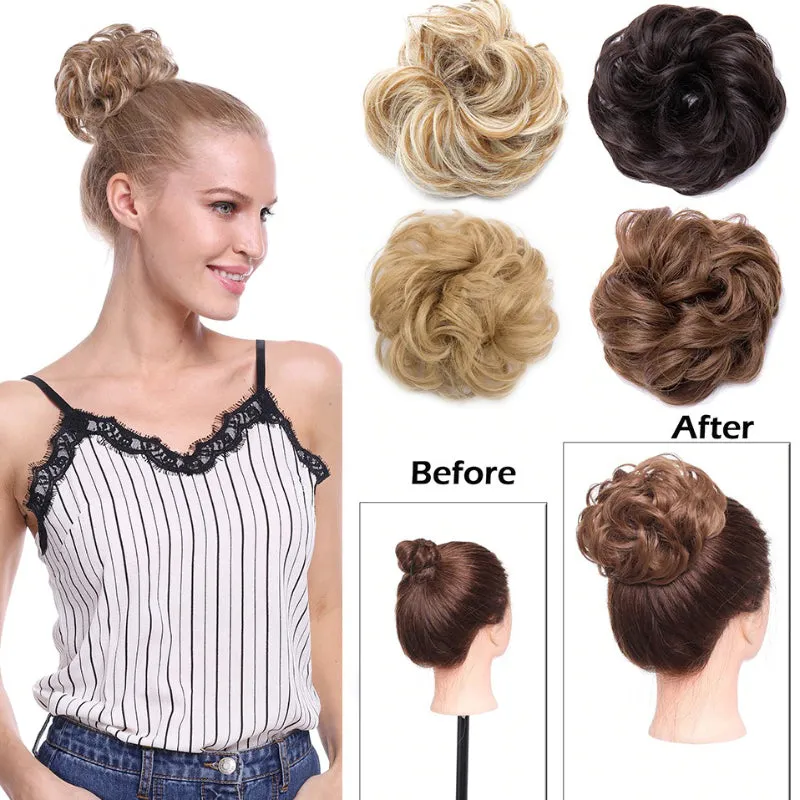 Curly Messy Bun Hair Wig Scrunchie Ponytail Extensions – Effortless Styling in Seconds sold by Hensley London product image thumbnail 3