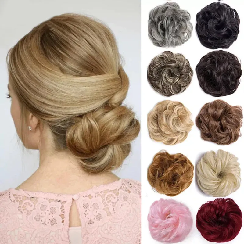 Curly Messy Bun Hair Wig Scrunchie Ponytail Extensions – Effortless Styling in Seconds sold by Hensley London