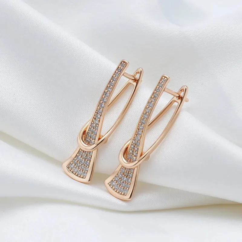 Elegant Rose Gold Layered Earrings for Women with Diamond Accents – Timeless Jewelry sold by Hensley London