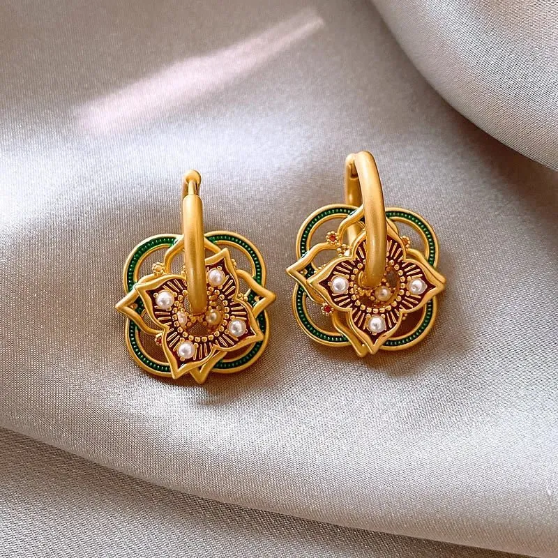 Geometric Jhumka Earrings for Women – Lightweight Stainless Steel and Copper Festive Jewelry sold by Hensley London product image thumbnail 3