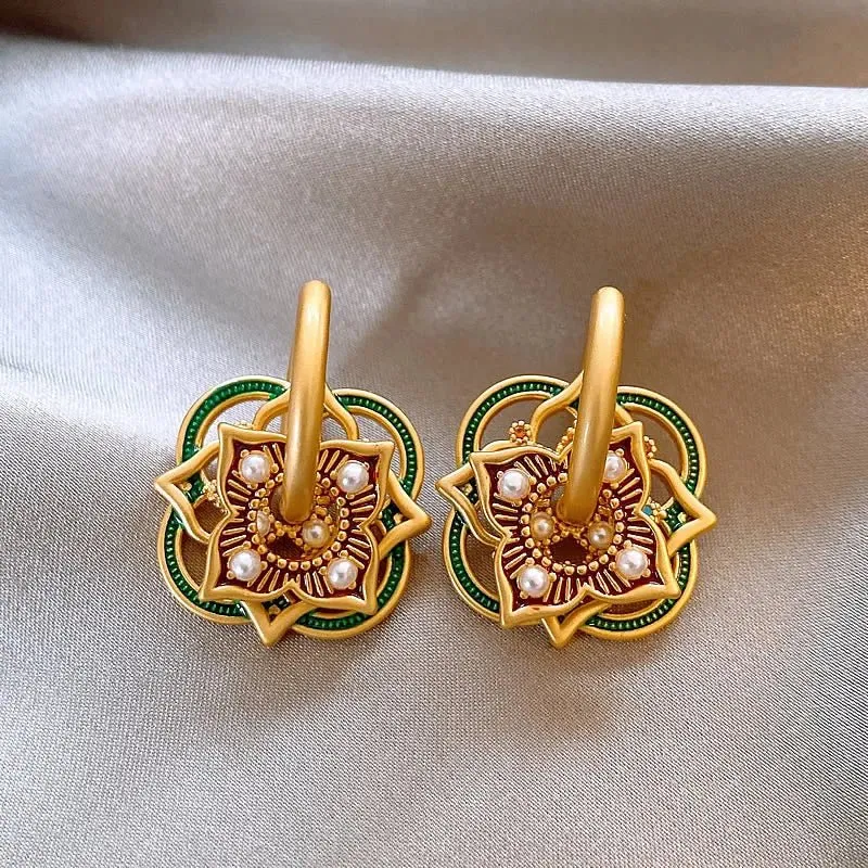 Geometric Jhumka Earrings for Women – Lightweight Stainless Steel and Copper Festive Jewelry sold by Hensley London product image thumbnail 2
