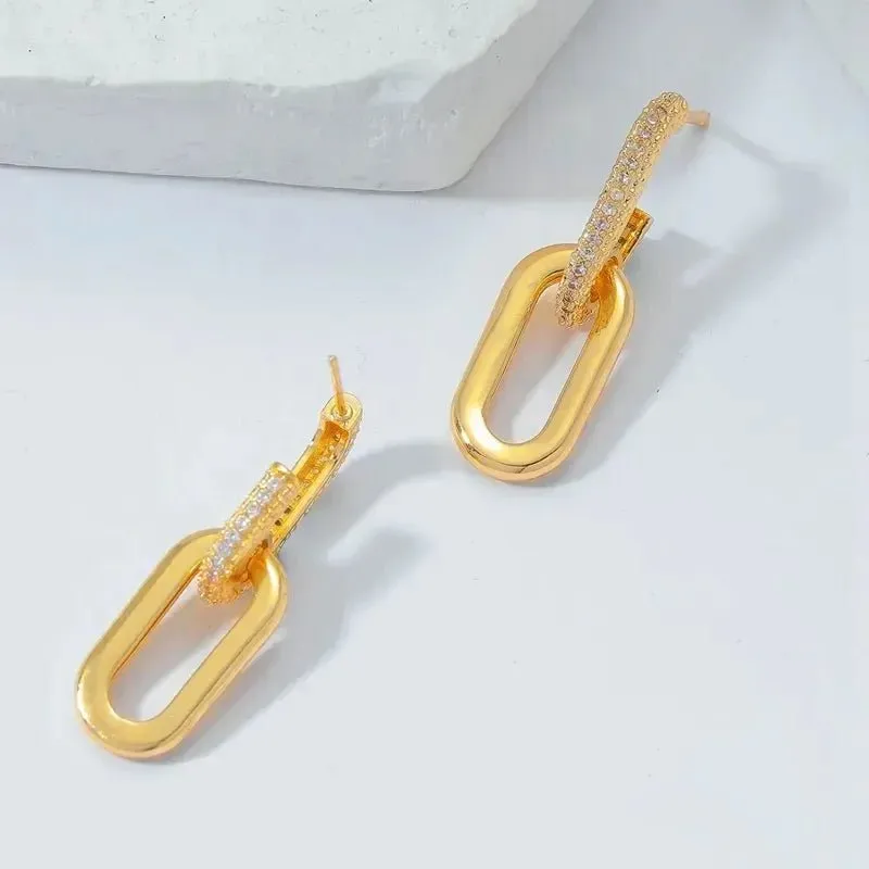 Dainty Loop Deluxe Earrings with Cubic Zirconia – Gold, Silver, and Rose Gold Options sold by Hensley London product image thumbnail 5